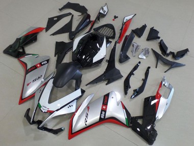 Migliori Carena Moto Aprilia RS4 50 125 2012-2018 - Argento Rosso Nero Lucido