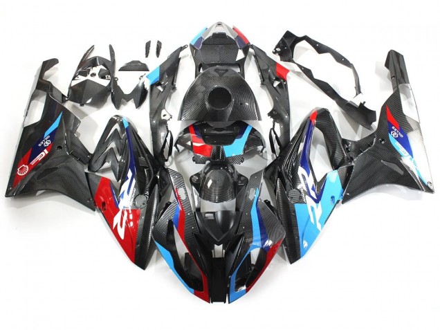 Migliori Carena Moto BMW S1000RR 2015-2016 - Blu Rosso Fibra di Carbonio