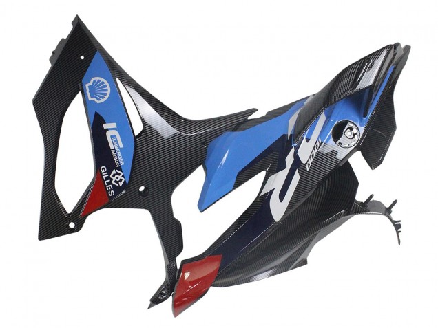 Migliori Carena Moto BMW S1000RR 2023-2024 - Blu Rosso Fibra di Carbonio