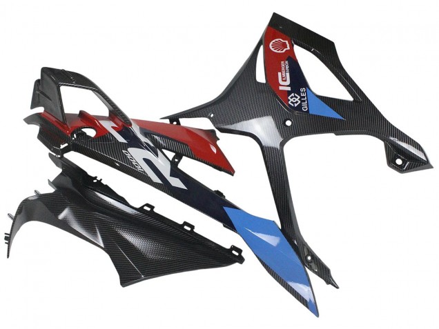 Migliori Carena Moto BMW S1000RR 2023-2024 - Blu Rosso Fibra di Carbonio