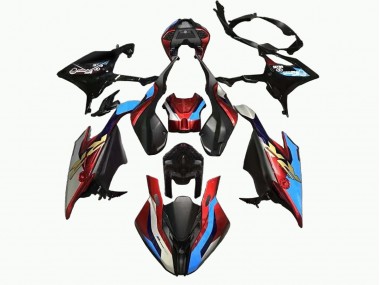 Migliori Carena Moto BMW S1000RR 2019-2022 - Nero Blu Rosso Oro Stile di Corsa
