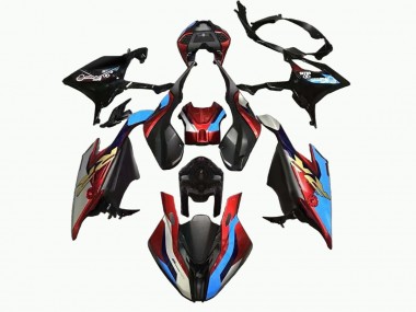 Migliori Carena Moto BMW S1000RR 2019-2022 - Nero Blu Rosso Oro Stile di Corsa