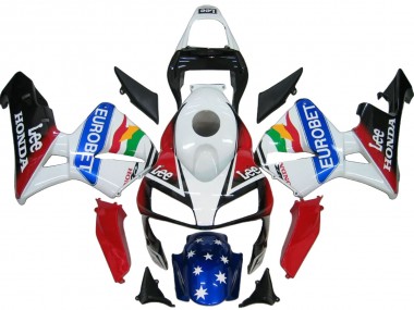 Migliori Kit Carena Moto ABS Honda CBR600RR 2003-2004 - Bianco Rosso Blu Nero Lucido EuroBet