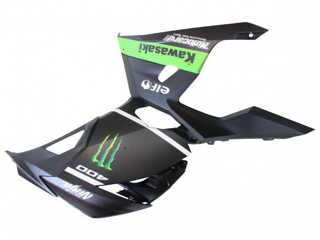 Migliori Carena Moto Kawasaki EX400 2018-2024 - Nero Opaco Verde Mostro Showr Nevicare