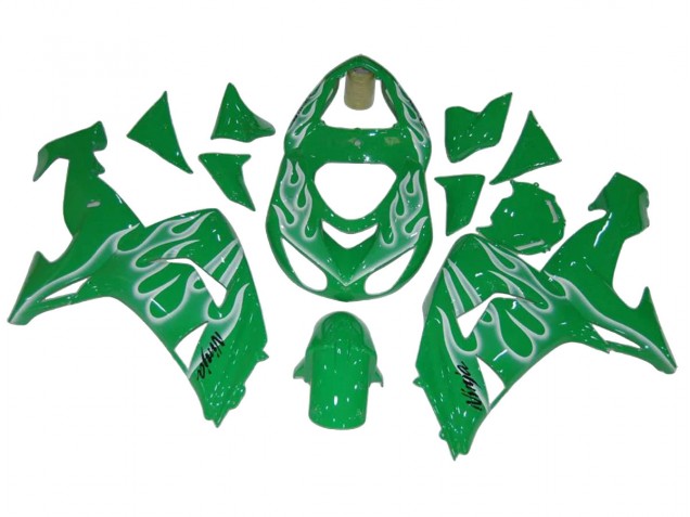 Migliori Carena Moto Kawasaki ZX10R 2006-2007 - Verde Bianco Fiamma