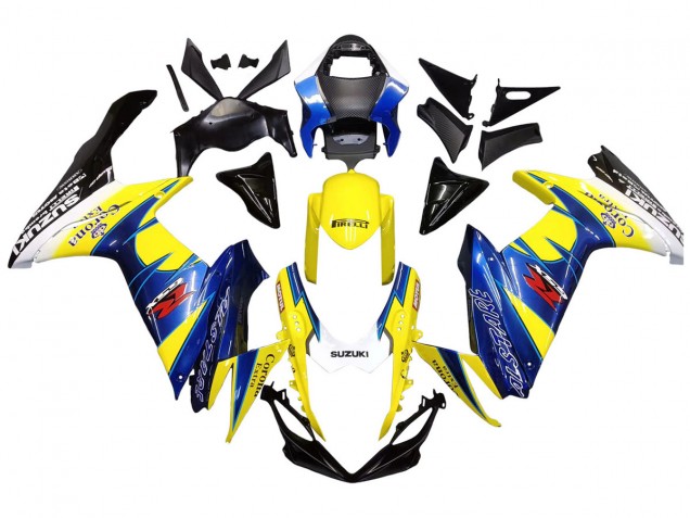 Migliori Carena Moto Suzuki GSXR 600/750 2011-2024 - Giallo Blu Bianco Nero Corona Extra Alstare