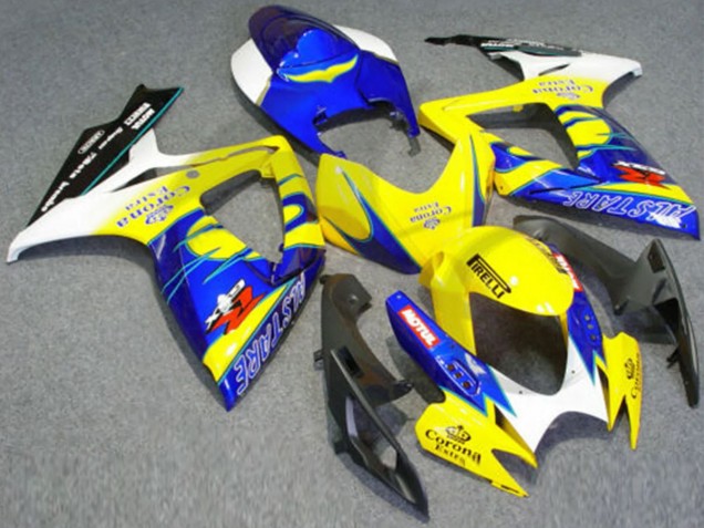 Migliori Carena Moto Suzuki GSXR 600/750 2006-2007 - Bianco Blu Giallo Corona Alstare