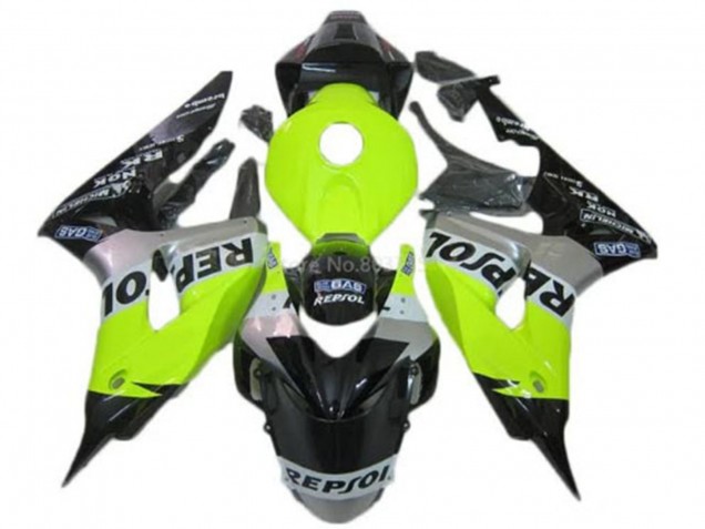 Migliori Carena Moto Honda CBR1000RR 2006-2007 - Verde Argento Nero Lucido Repsol