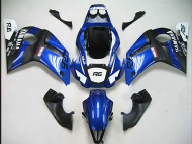 Migliori Carena Moto Yamaha YZF 600 R6 1998-2002 - Blu Bianco Nero Opaco