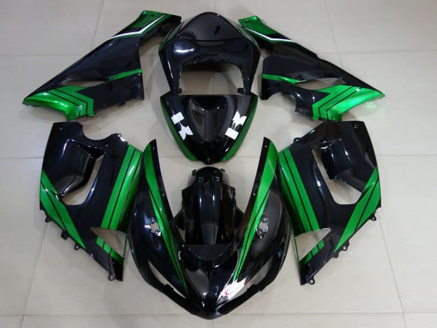 Nero Lucido & Verde Elettrico 05-06 Kawasaki ZX6R Carena