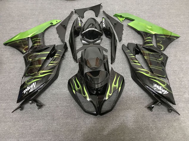 Nero Lucido & Verde Fiamma 09-12 Kawasaki ZX6R Carena
