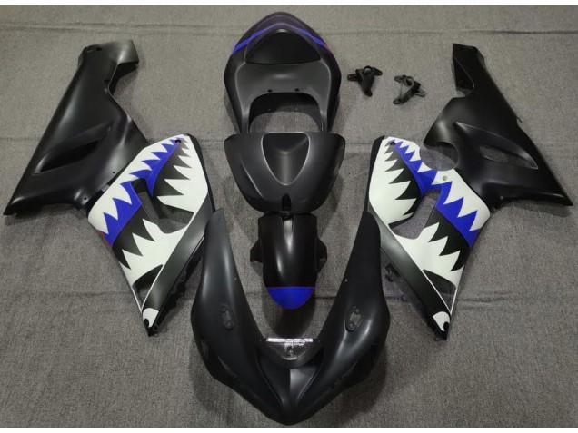 Nero Opaco & Blu Squalo 05-06 Kawasaki ZX6R Carena