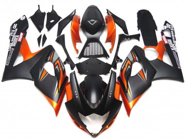 Nero Opaco & Lucido Personalizzato & Arancione 05-06 Suzuki GSXR 1000 Carena