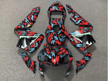 Rosso & Blu Camo 03-04 Honda CBR600RR Carena