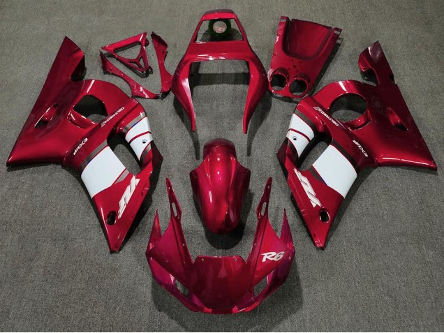 Rosso Intenso & Bianco 98-02 Yamaha R6 Carena
