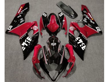 Rosso Lucido & Nero Personalizzato 05-06 Suzuki GSXR 1000 Carena