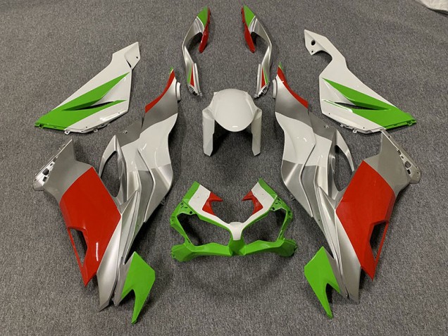 Rosso/Verde & Argento Personalizzati 19-23 Kawasaki ZX6R Carena