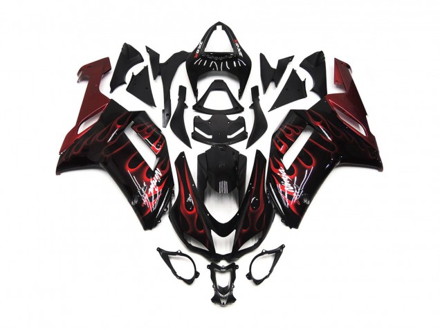 Rouge Brillant Flamme 07-08 Kawasaki ZX6R Carena