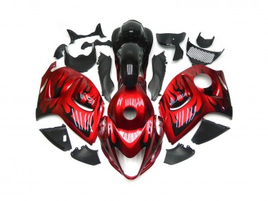 Rouge Vif Avec Noir Flamme 08-20 Suzuki GSXR 1300 Carena