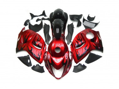 Rouge Vif Avec Noir Flamme 08-20 Suzuki GSXR 1300 Carena