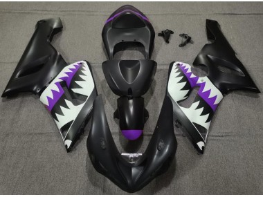 Squalo Nero Opaco & Viola 05-06 Kawasaki ZX6R Carena