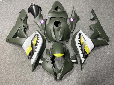 Squalo Verde Opaco & Giallo 07-08 Honda CBR600RR Carena