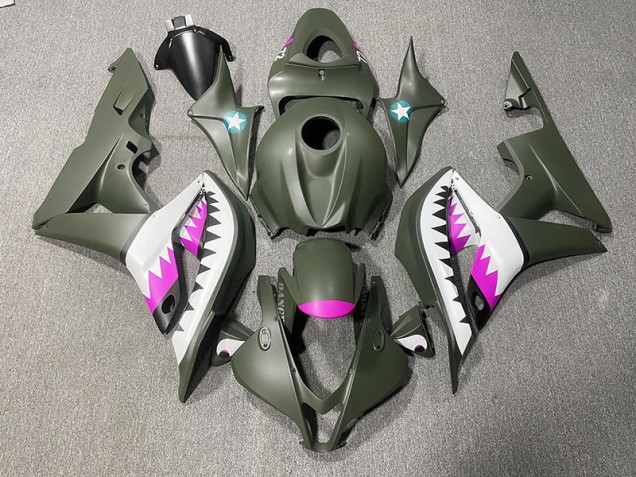Squalo Verde Opaco & Rosa 07-08 Honda CBR600RR Carena
