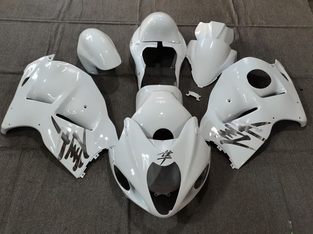 Stile Bianco Lucido OEM Con Decalcomanie Argento 97-07 Suzuki GSXR 1300 Carena