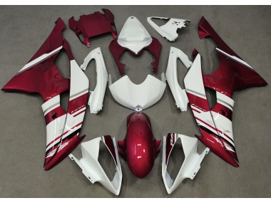 Stile Bianco Lucido & Rosso OEM 08-16 Yamaha R6 Carena