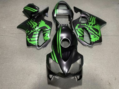 Teschio Nero Opaco & Verde 01-03 Honda CBR600 F4i Carena