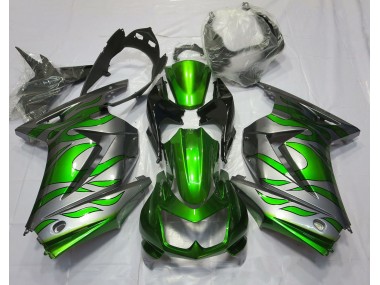 Verde & Argento Fiamma 08-12 Kawasaki Ninja 250 Carena