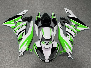 Verde Bianco & Nero Zag 09-12 Kawasaki ZX6R Carena