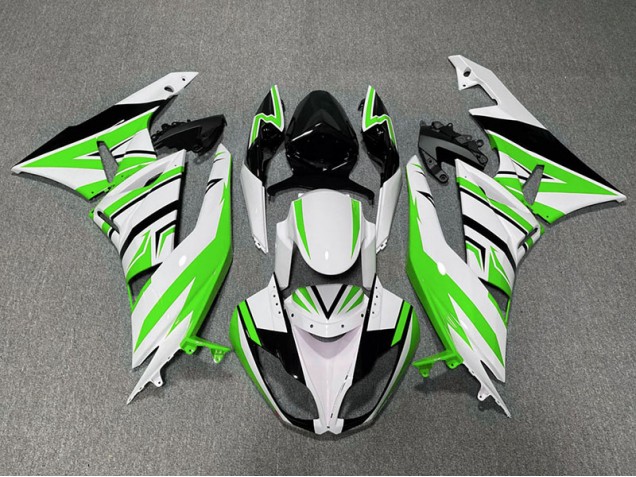 Verde Bianco & Nero Zag 09-12 Kawasaki ZX6R Carena