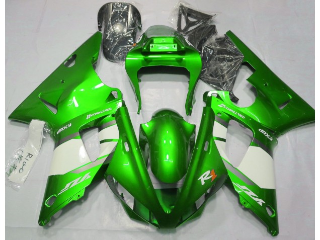 Verde Elettrico & Bianco 00-01 Yamaha R1 Carena