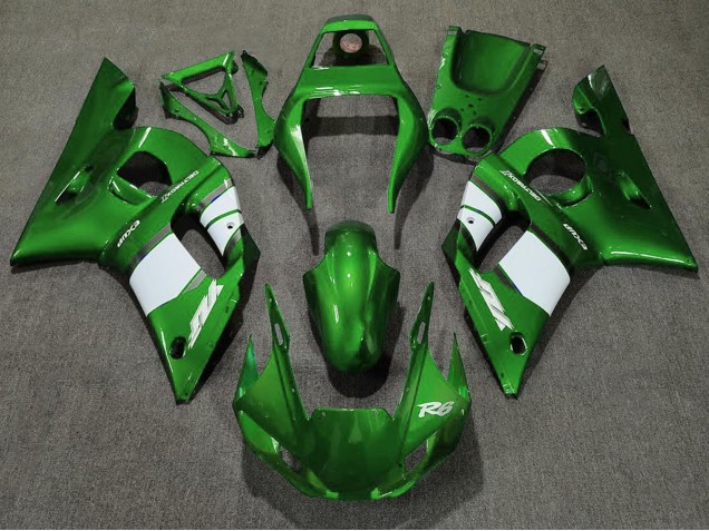 Verde Intenso & Bianco 98-02 Yamaha R6 Carena