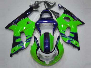 Verde Lucido & Blu 01-03 Suzuki GSXR 600-750 Carena