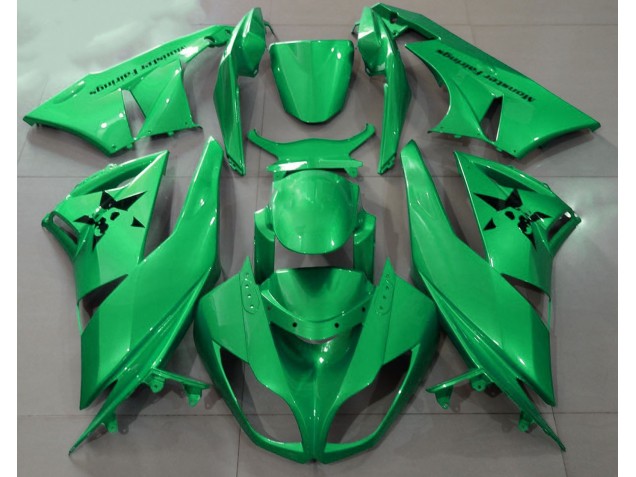 Verde Lucido & Loghi Personalizzati 09-12 Kawasaki ZX6R Carena