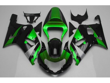 Verde Lucido & Nero 01-03 Suzuki GSXR 600-750 Carena