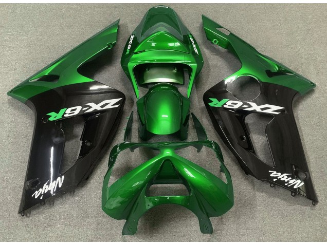 Verde Lucido & Nero 03-04 Kawasaki ZX6R Carena