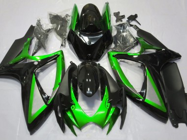 Verde Lucido & Nero 06-07 Suzuki GSXR 600-750 Carena