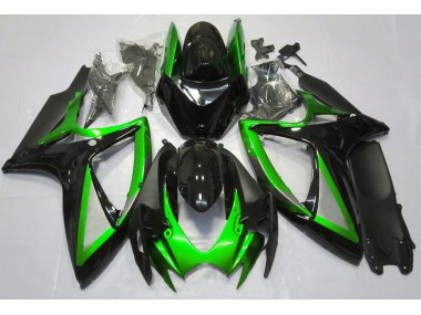 Verde Lucido & Nero 06-07 Suzuki GSXR 600-750 Carena