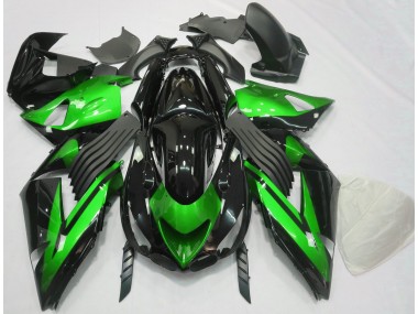 Verde Lucido & Nero Tinta Unita 06-11 Kawasaki ZX14R Carena