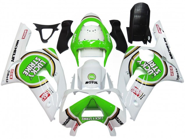 Verde Lucky Strike Lucido 03-04 Kawasaki ZX6R Carena