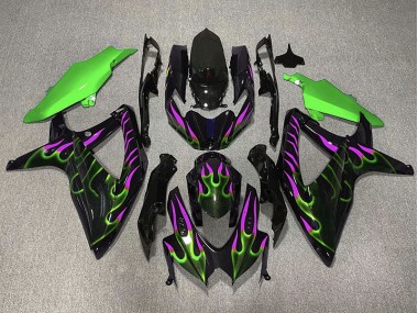 Verde & Magenta Fiamma 08-10 Suzuki GSXR 600-750 Carena