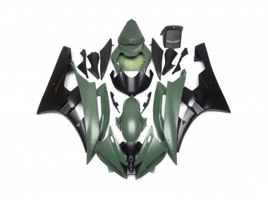Verde Opaco & Nero Personalizzati 06-07 Yamaha R6 Carena