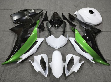 Verde Personalizzato In Bianco & Nero 08-16 Yamaha R6 Carena