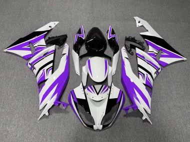 Viola Bianco & Nero Zag 09-12 Kawasaki ZX6R Carena
