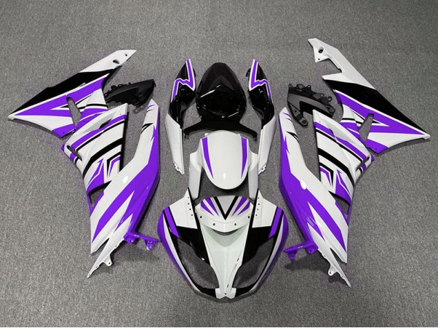 Viola Bianco & Nero Zag 09-12 Kawasaki ZX6R Carena
