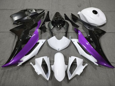 Viola Personalizzato In Bianco & Nero 08-16 Yamaha R6 Carena