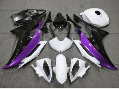 Viola Personalizzato In Bianco & Nero 08-16 Yamaha R6 Carena
